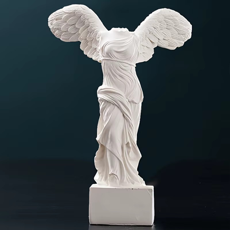 Eelhoe Harz-Skulptur-Ornament Griechische Siegesgöttin als weiße Engelsflügel-Kunstfigur zur Dekoration für dein Zuhause oder Büro - Bild 3