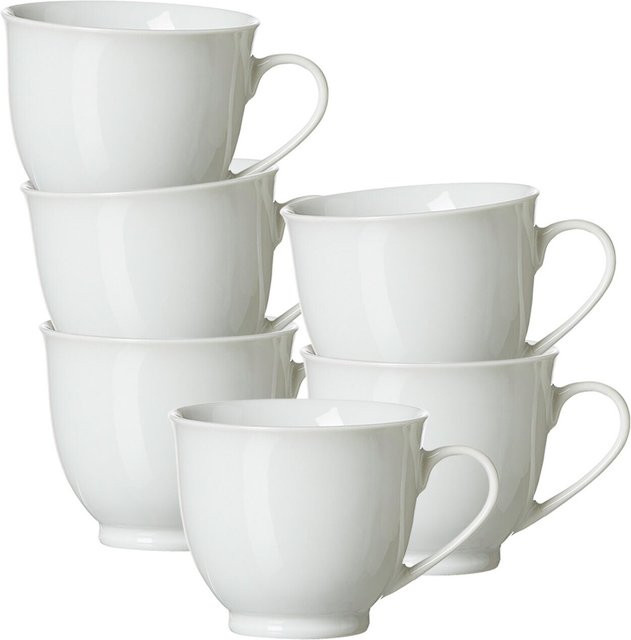 Ritzenhoff & Breker Kaffeetassen Bianco Rondo aus Porzellan, Weiß, 6er Set, 180 ml - Bild 1