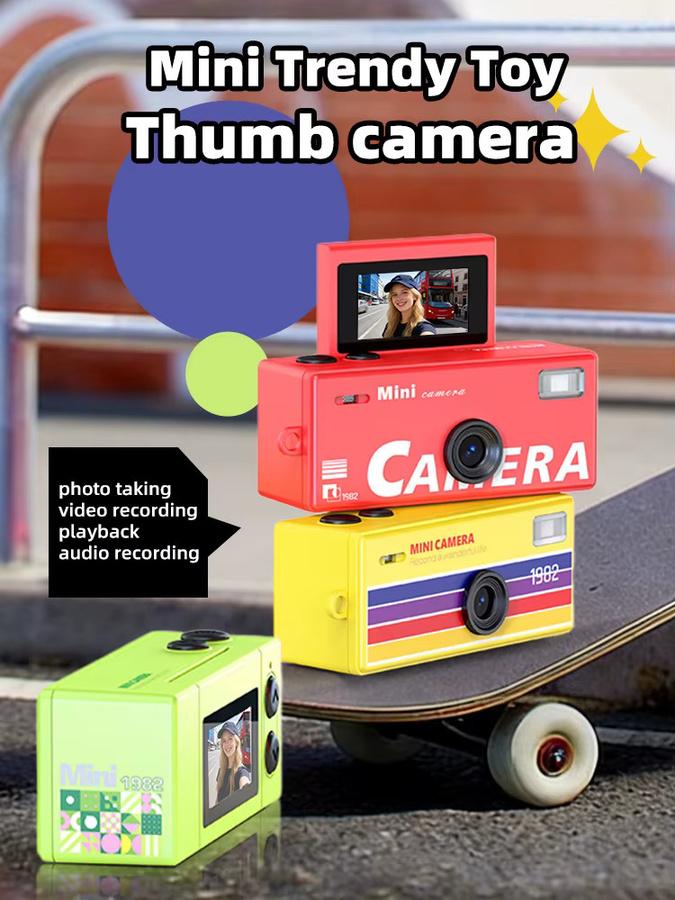 Ourlife Digitalkamera mit 180 Grad Flip-Screen als Selfie-Schlüsselanhänger in Weiß, kompakte HD Videokamera und Videorekorder mit Speicherkartenunterstützung - Bild 6