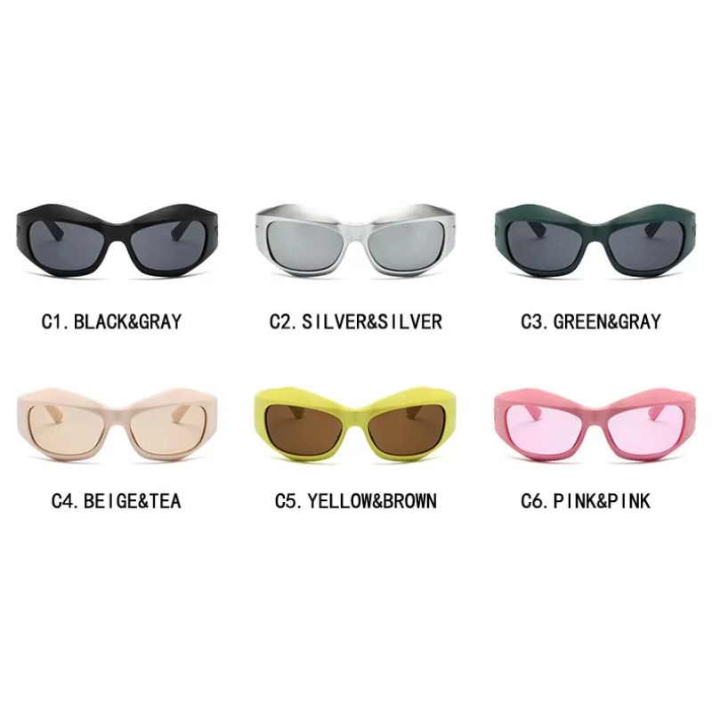 Samjune Sonnenbrille Damen, Vollrand, silbrig, Kunststoff - Bild 3
