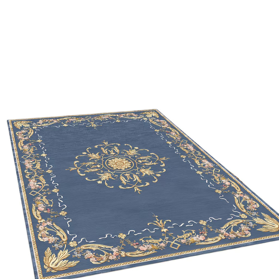 Faviora Boho Teppich mit floralem Persischem Muster in Blau, rutschfest, für Wohnzimmer und Schlafzimmer - Bild 2
