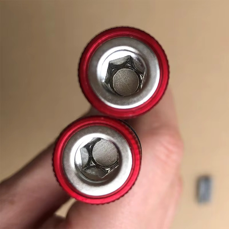 JUSTINLAU Magnetischer 1/4 Zoll Sechskantgriff Schnellwechsel-Bit-Halter und Verlängerungsstab in Rot - Bild 3