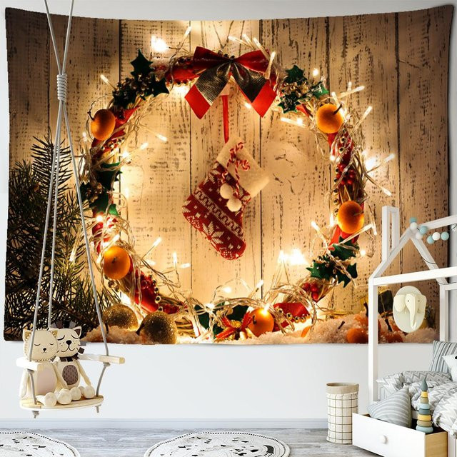 Super Six Wandteppich im Boho-Stil mit Sternen und Engeln, Braun, Breite: 95 cm, Höhe: 70 cm - Bild 1
