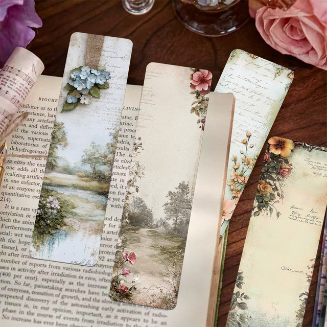 30 Stück Vintage Landschaft Lesezeichen aus Papier in Multicolour für Bürobedarf und kreative DIY-Geschenke - Bild 1