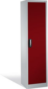C+P Aktenschrank Acurado mit Drehtüren, 5 Ordnerhöhen, Rubinrot und Lichtgrau, H: 195 cm, B: 50 cm, T: 40 cm - Bild 1