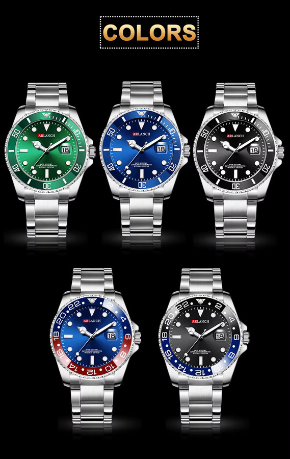 ARLANCH Armbanduhr Edelstahl, Quarz, Grün, Herren - Bild 4