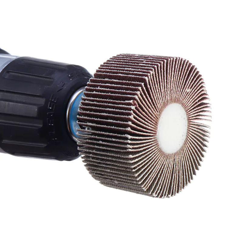 4-teiliges Schleifklappenrad-Set mit 80er Körnung und 6mm Dorn für Drehwerkzeuge, Farbe: Braun - Bild 4