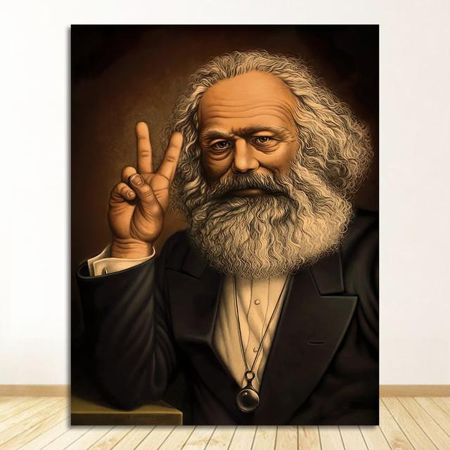 Aidegou5 Marx Leinwandgemälde Vintage Wandbild Kraft-Poster mit Aquarellmuster, Multicolor, Breite: 60 cm, Höhe: 100 cm - Bild 3