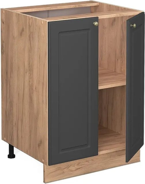 Vicco Küchenunterschrank Fame-Line in Anthrazit-Gold und Eiche mit Soft-Close-Türen, B/T/H: 60 x 60 x 82 cm - Bild 1