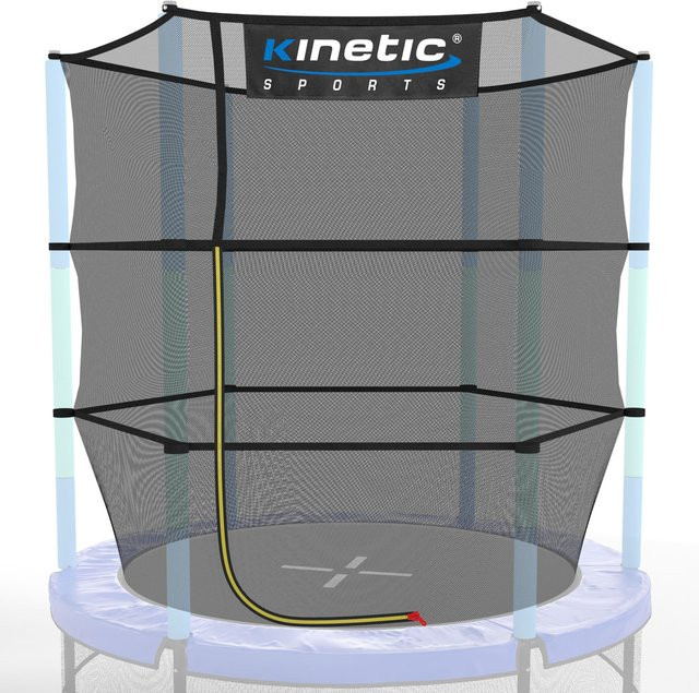 KINETIC SPORTS Trampolin Sicherheitsnetz JUMPER Schwarz mit Reißverschluss, UV-beständig, für Kindertrampoline mit 140 cm Durchmesser - Bild 1