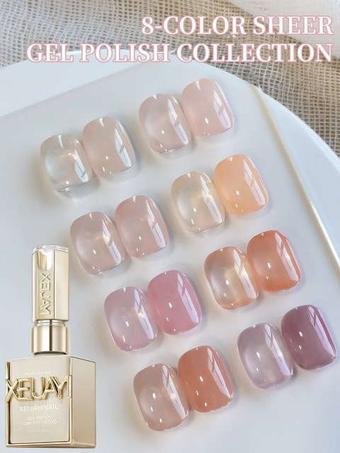 XEIJAYI Gel-Nagellack-Set, Eisrosa, Glänzend, 15 ml - Bild 1