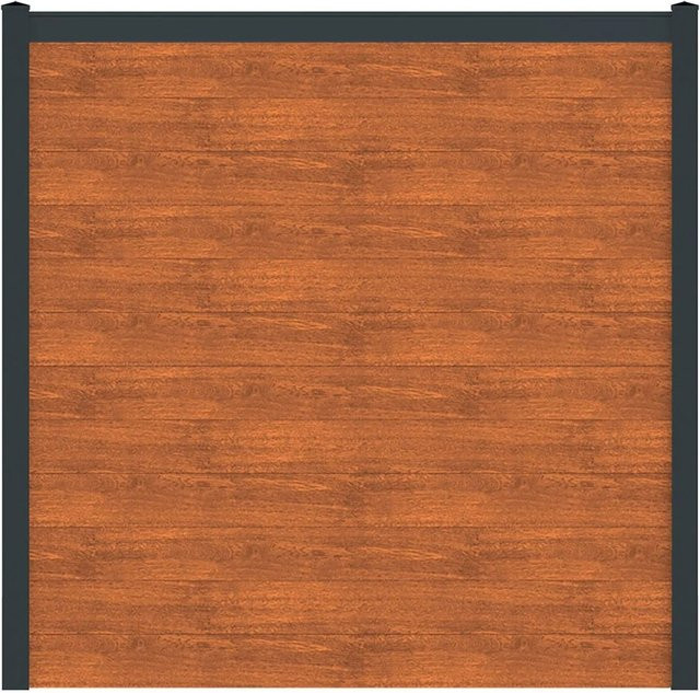 Vidual Sichtschutzzaun Snap 140 aus Aluminium in Light Oak, blickdicht, zum Aufdübeln, Höhe: 175 cm, Länge: 35,45 m - Bild 1