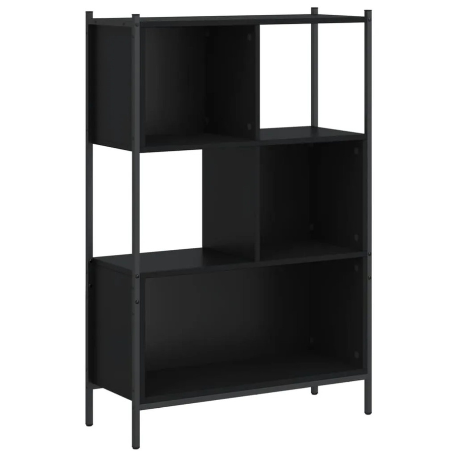 vidaXL Bücherregal Schwarz Modern aus Metall und MDF, B/T/H: 72 x 28 x 109 cm - Bild 2