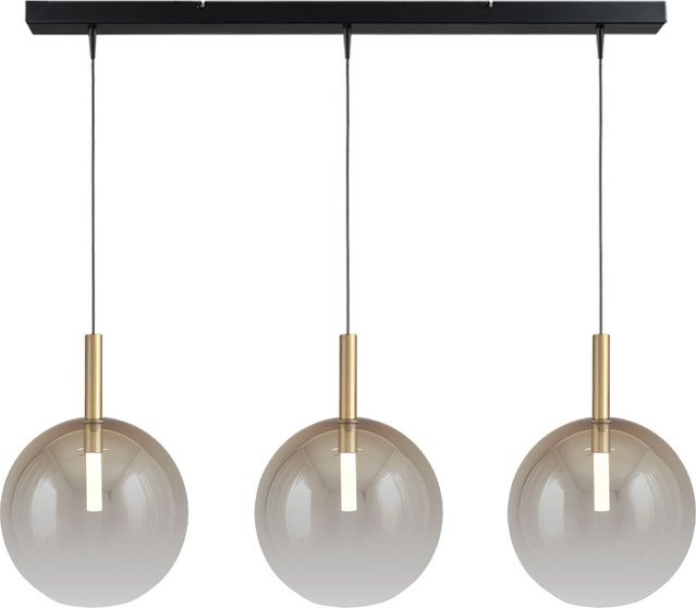 Masterlight Lido LED-Pendelleuchte 3-flammig in Gold mit transparentem Glas - Bild 1