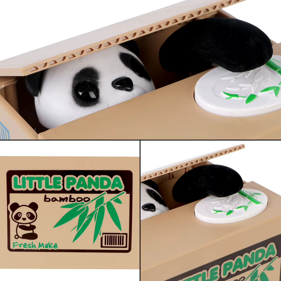 Elektronische Spardose für Kinder mit Panda- und Katzen-Design in Orange aus Kunststoff - Bild 2