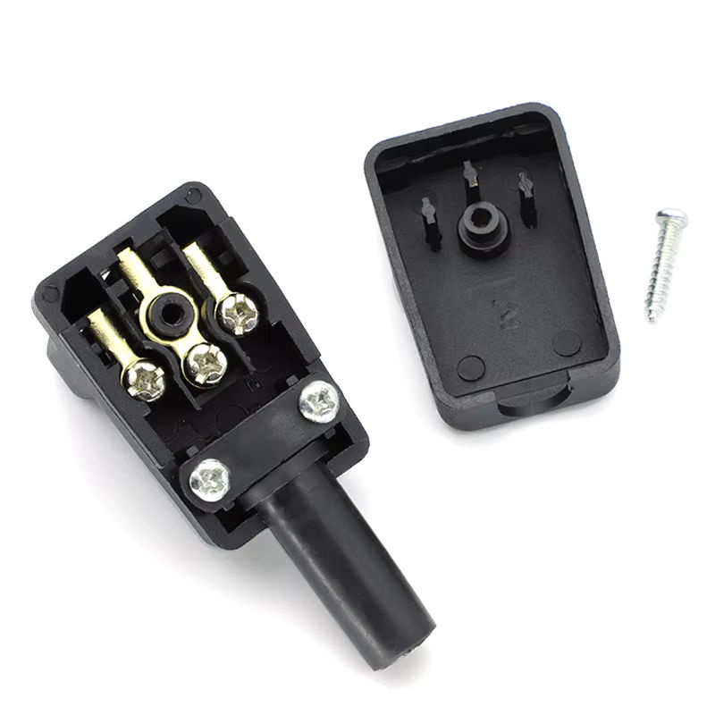 JCD IEC 320 C13 Buchsenstecker 90 Grad abgewinkelt, elektrischer AC-Stecker 10 A 250 V für Netzkabel, Schwarz - Bild 5