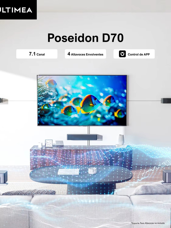ULTIMEA 7.1 Surround Sound System Soundbar mit Bluetooth und App-Steuerung, Heimkino-Lautsprecher inklusive 6,5-Zoll-Wireless-Subwoofer in Schwarz - Bild 7