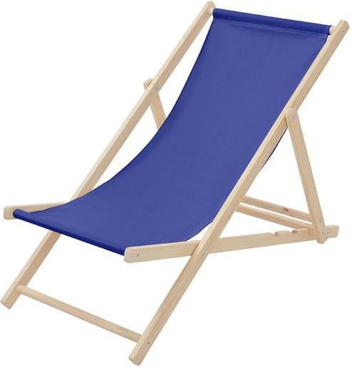 ECD Germany Liegestuhl klappbar aus Holz in Dunkelblau mit verstellbarer Rückenlehne und UV-beständigem Polyester Oxford-Gewebe - Bild 1