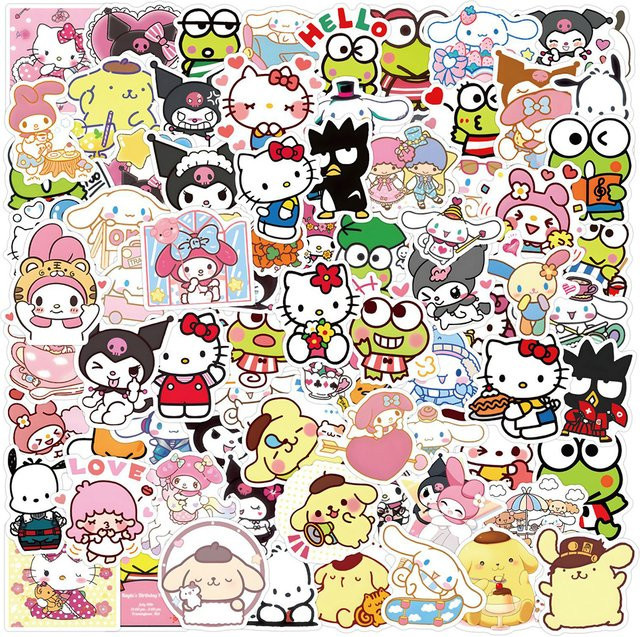 Sanrio Kuromi My Melody Cinnamoroll Cartoon-Aufkleber, Sticker Spielzeug - Bild 1