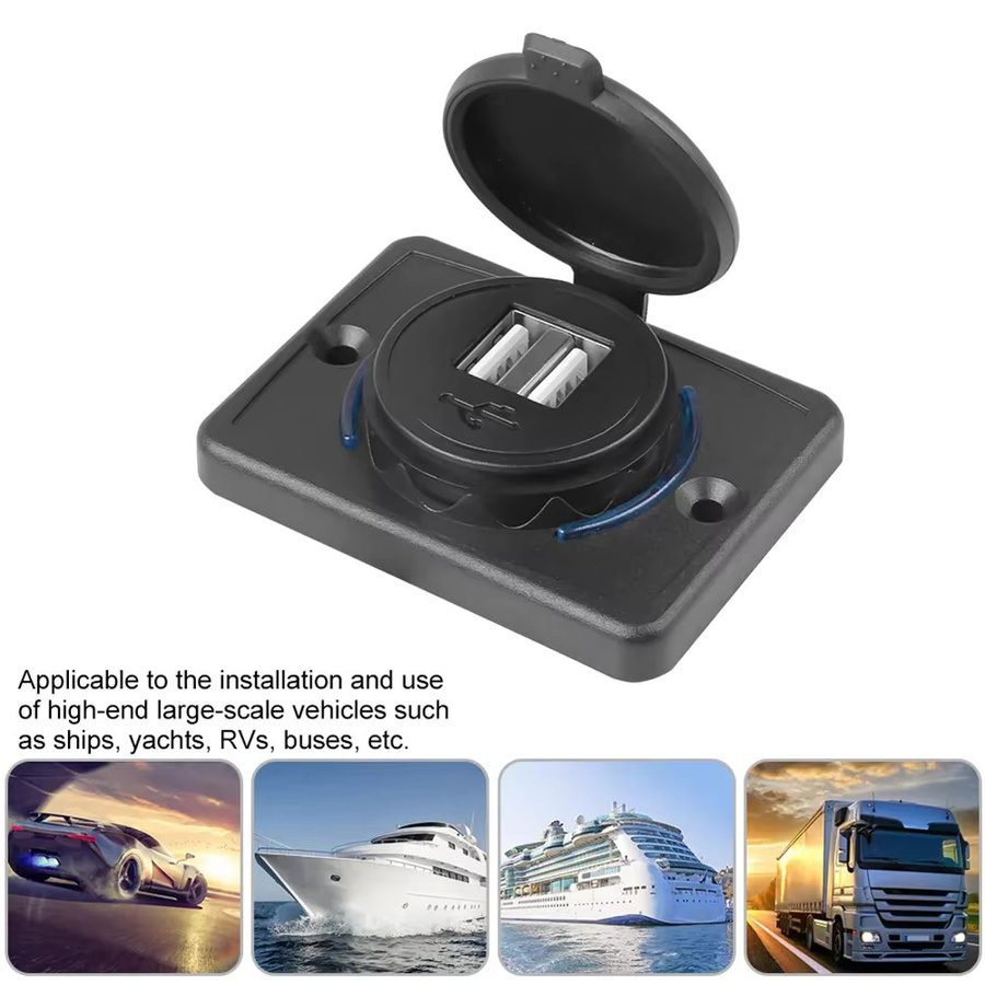 Kebidumei Dual-USB-Ladegerät QC3.0/3.1A Steckdosen-Adapter in Schwarz für Motorrad, Auto, Boot, ATV, UTV, Wohnmobil und Wohnwagen (12–24 V) - Bild 5