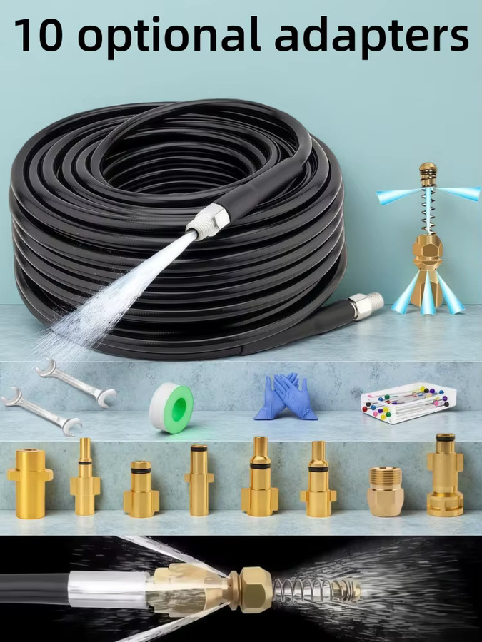 GUYN Kanalisationsdüse für Hochdruckreiniger mit 5800 PSI und 1/4 Zoll NPT Anschluss, Abflussreiniger Schlauch für Karcher und Nilfisk, Schwarz - Bild 5