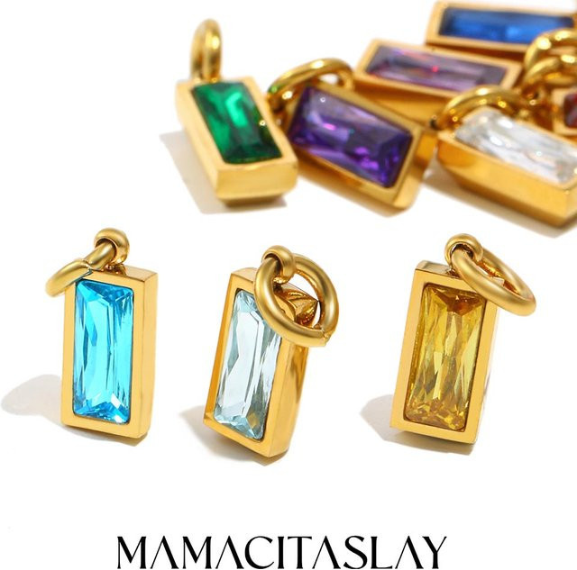 MamacitaSlay Charms, Edelstahl, Zirkonia, Gold, Unisex - Bild 1