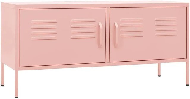 vidaXL TV-Schrank aus Metall in Pink, modern und matt, B/T/H: 105 x 35 x 50 cm - Bild 1