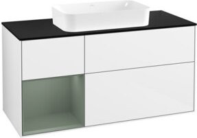 V&B Waschtischunterschrank Finion mit Wandbeleuchtung in Weiß lackiert, B/T: 120 x 60 cm - Bild 1