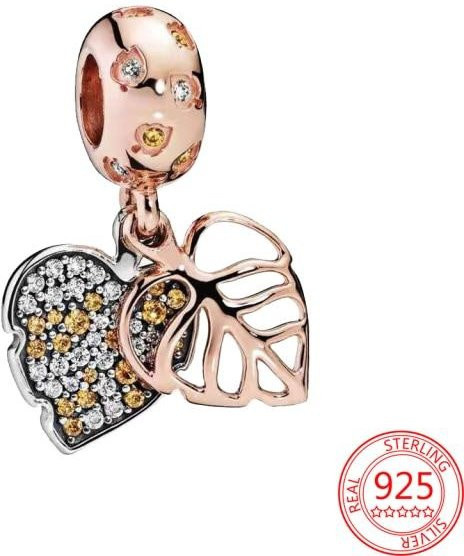 YIRAN Jewelry Charme Perlen Anhänger, 925 Silber, Roségold, Zirkonia, Damen - Bild 1