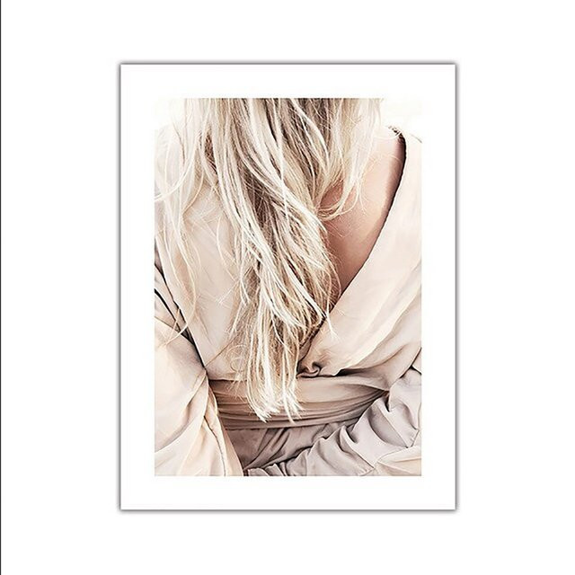 TPFLiving Poster Leinwand Sommer Sonne Mädchen Pool Illustration Beige B: 42 cm, H: 60 cm - Bild 1