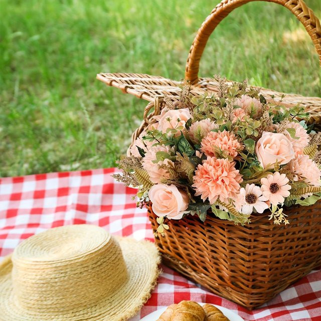 TTCY Künstliche Seidenrosen und Chrysanthemen für Hochzeiten, Weihnachten und DIY-Dekorationen - Bild 1
