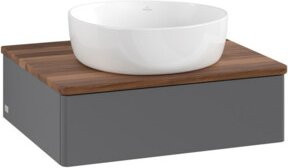 V&B Waschtischunterschrank Antao mit Beleuchtung, Anthrazit lackiert, B/T/H: 60 x 50 x 19 cm - Bild 1