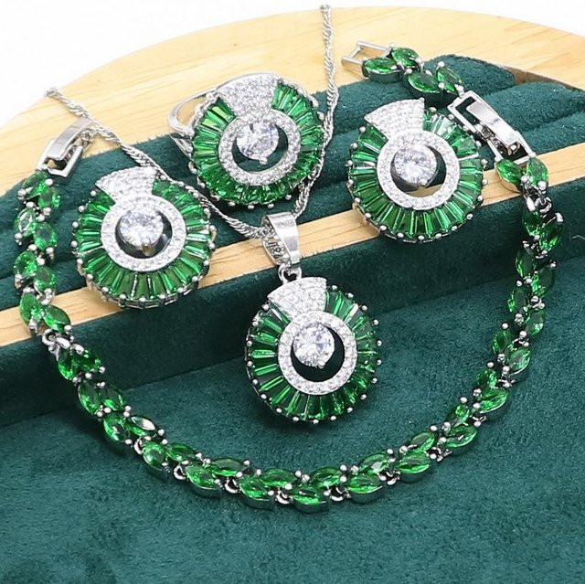 YIRAN Jewelry Schmuckset, Kupfer, Silber, Zirkonia, Unisex - Bild 1
