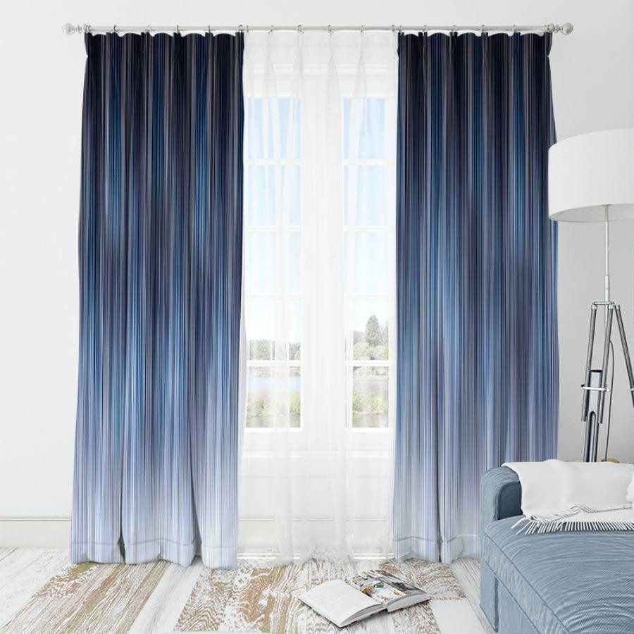 Yiran Furniture Vorhänge aus Polyester in Himmelblau, 2er-Set, semi-transparent, moderner Stil, B: 35 cm, H: 120 cm - Bild 2