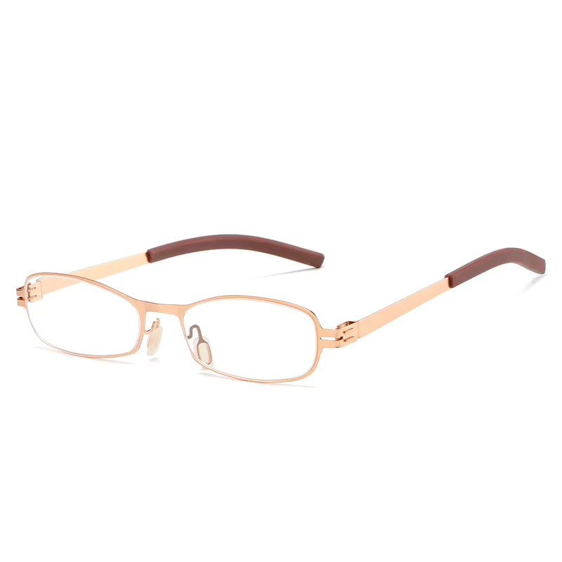 Rooftrellen Lesebrille, Quadratisch, Metall, Vollrand - Bild 2
