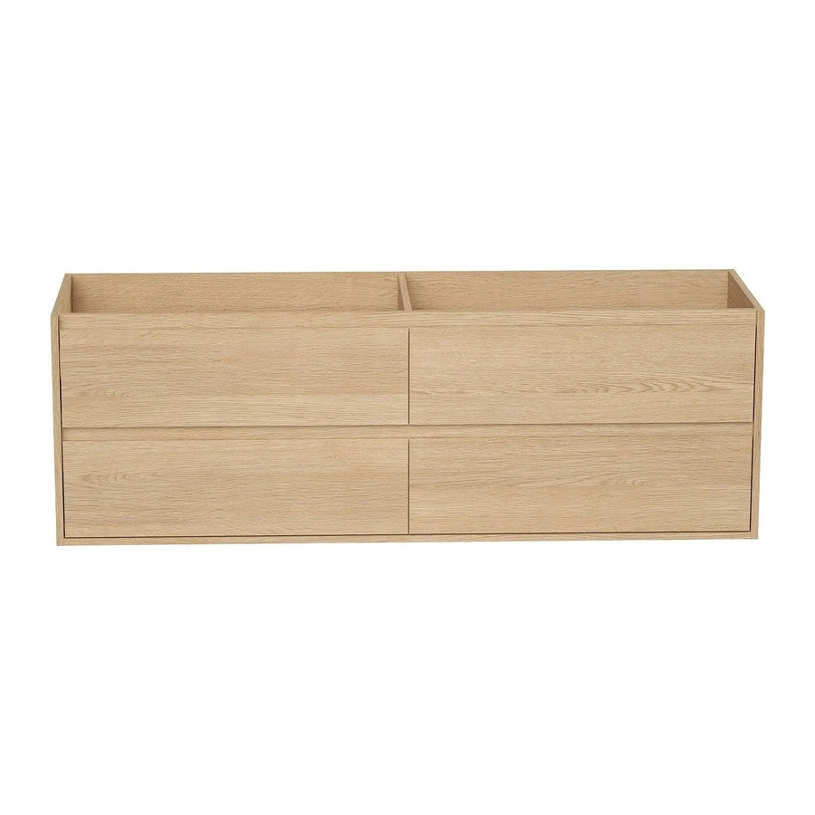 Waschbeckenunterschrank Milipam in Beige mit Eichenholzfurnier, Breite: 150 cm - Bild 2