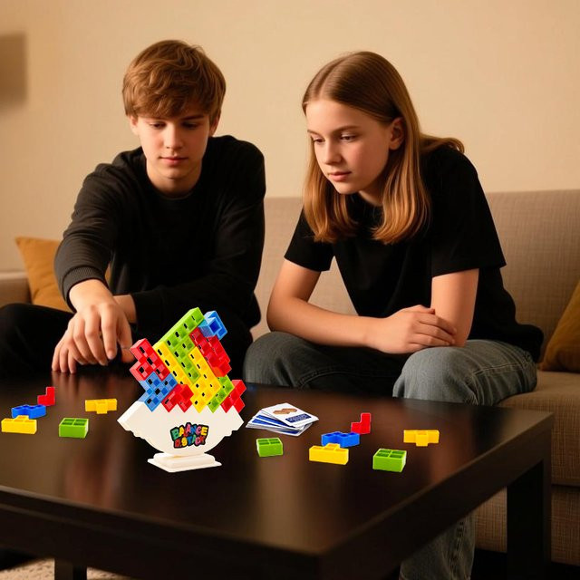 oenas Balance-Stapelspiel, 3D-Bausteine Brettspiel, Geschicklichkeitspiel - Bild 1