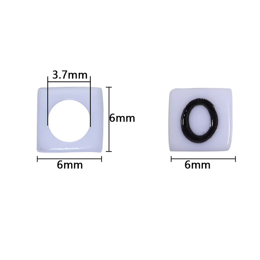 louleur Buchstaben Perlen, Acryl, 6mm, Unisex - Bild 2