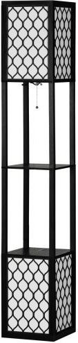 Moderne Stehleuchte MUVOE in Schwarz mit Säulendesign, E27 Fassung und Zugschalter, Höhe: 156 cm, Breite: 26 cm, Tiefe: 26 cm - Bild 1