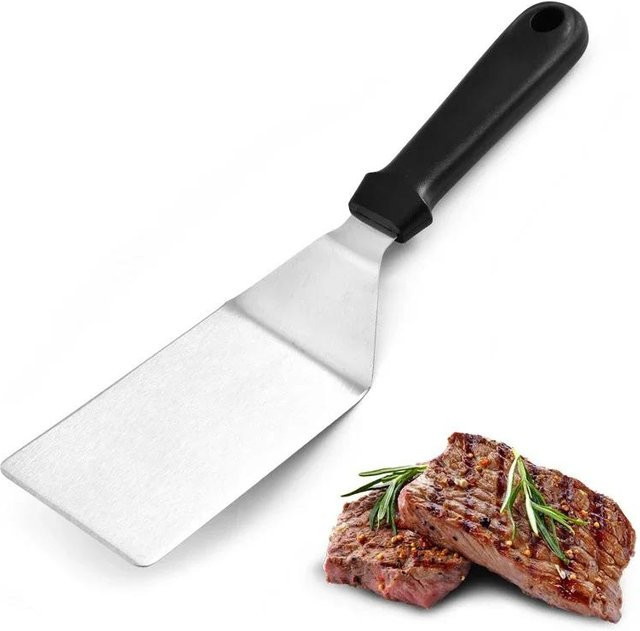 Yiran Furniture Küchen-Wender aus Metall und Edelstahl in Weiß und Schwarz zum Braten und Backen für BBQ und Steak - Bild 1
