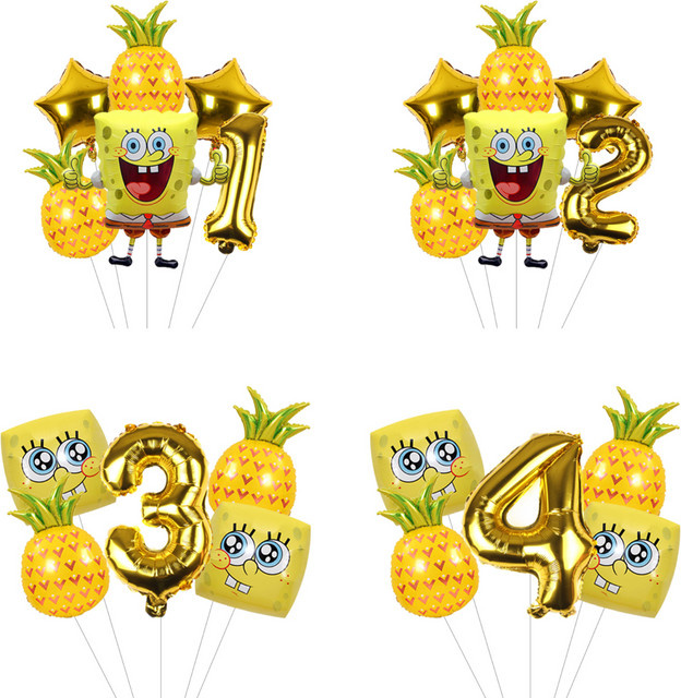 Potdemiel SpongeBob und Patrick Star Folienballon in Gelb als Cartoon-Charakter Deko für Kinderpartys und Fotoshootings - Bild 1