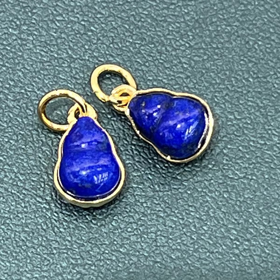 Anhänger Lapis Lazuli, Kürbis-förmig, 6x10mm, Unisex - Bild 2