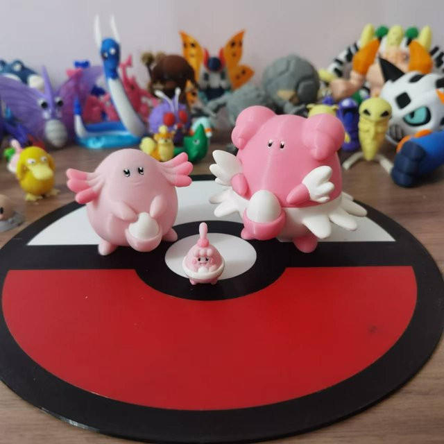 Bandai Pokémon Anime Chansey Blissey Happiny Poliwhirl Poliwrath, Desktop-Modell, Maßstab 1:20 - Bild 1