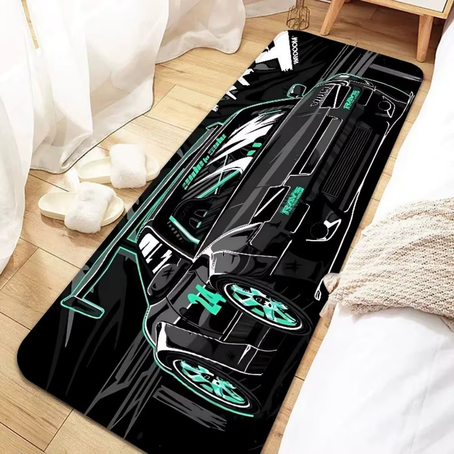 VIKAMA Racing Anti-Rutsch-Teppich für Kinderzimmer und Schlafzimmer, moderne Spielmatte, B/T: 120 x 40 cm - Bild 1