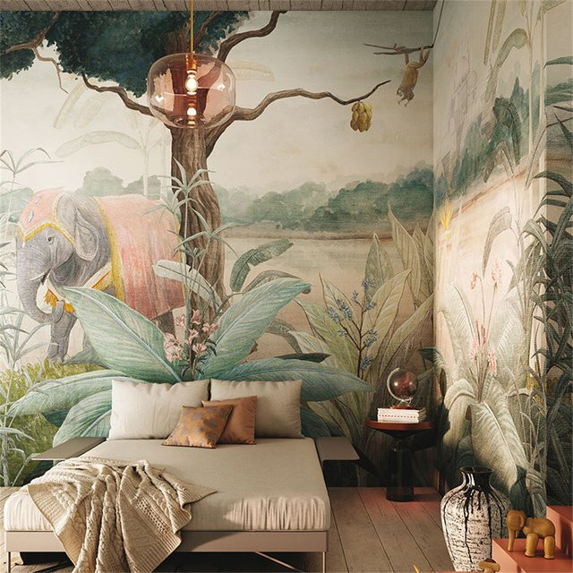 Beibehang Fototapete mit Elefanten-Motiv in Multicolor für dein Wohnzimmer und deine Wandgestaltung - Bild 1