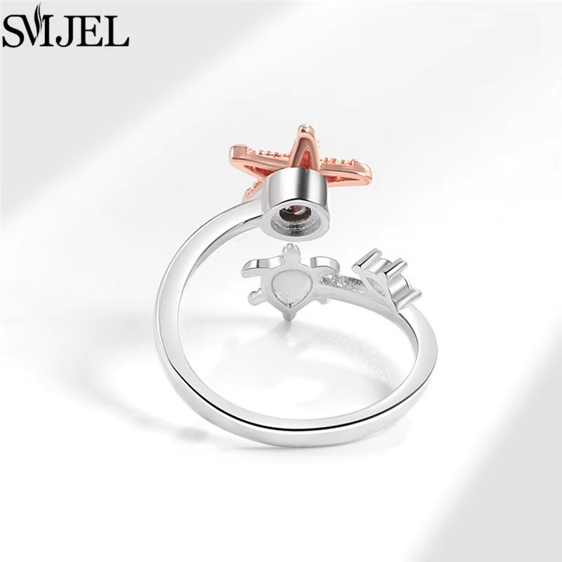 SMJEL Ring, Emaille-Seestern-Kristall, Schmetterling, Damen - Bild 2