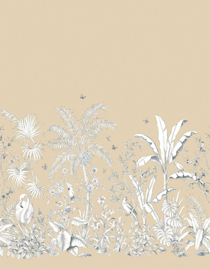 Nobilis Mural Papillons MHP72 Wandbild mit floralem Design in Beige aus Kunstharz und mattem Kunststoff - Bild 1