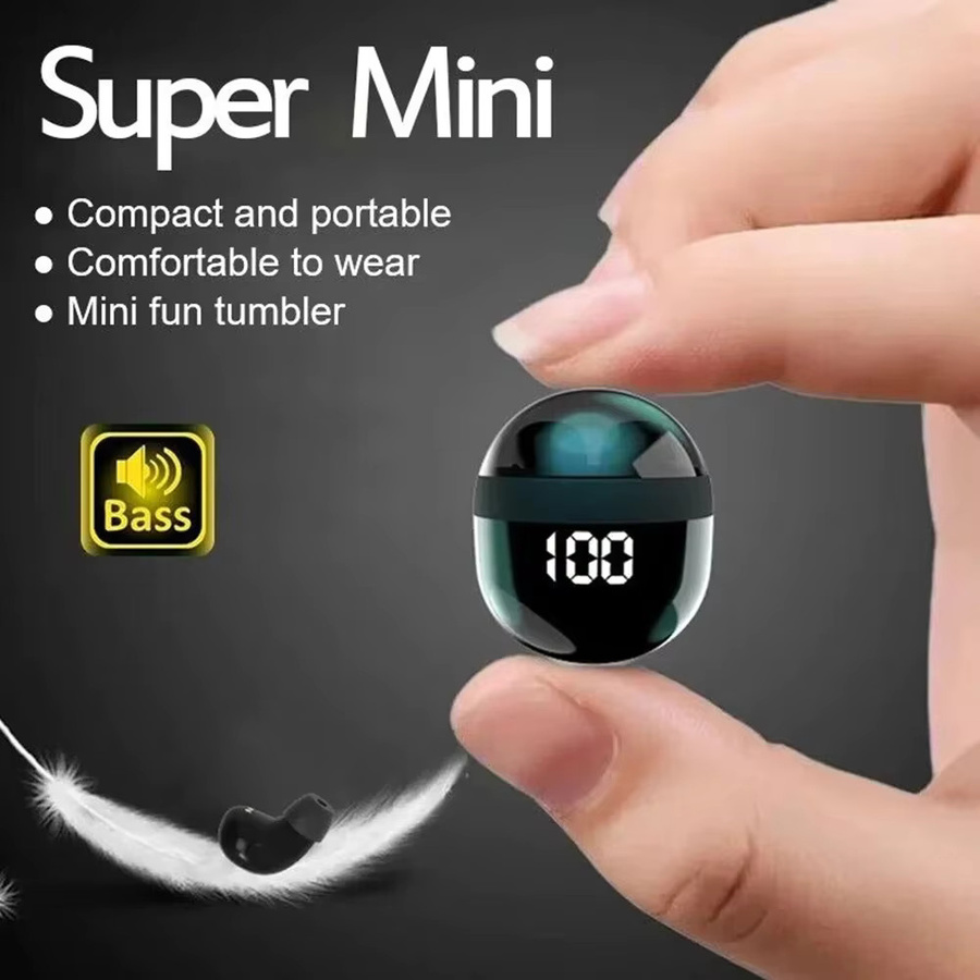YOCUNKER Mini Wireless Bluetooth 6.0 In-Ear Kopfhörer mit Geräuschunterdrückung und HiFi-Stereo in Schwarz für Seitenschläfer und Sport - Bild 3