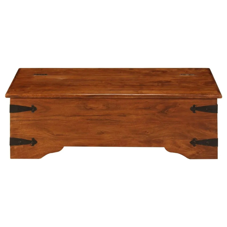 vidaXL Couchtisch aus Akazienmassivholz in Braun mit Retro-Design, B/T/H: 110 x 55 x 35 cm - Bild 2