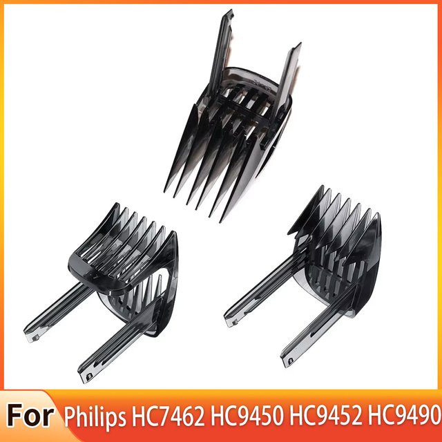 Philips Fixlängen-Positionierungskämme für Haarschneidemaschinen in Schwarz, Set mit 1-7mm, 7-24mm und 24-42mm für HC7462 HC9450 HC9452 HC9490 - Bild 1